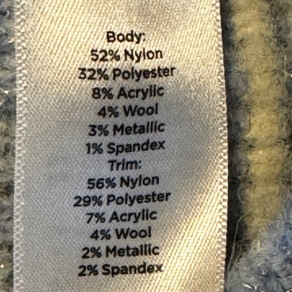 Like new! Talbots Crewneck Sweater - Sequin Plaid in Blue White Silver Sz Medium - Picture 7 of 10